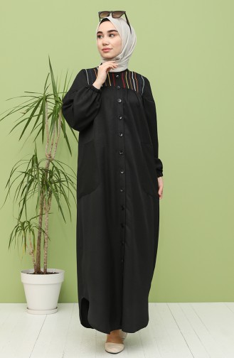 Schwarz Hijab Kleider 21Y8246-05