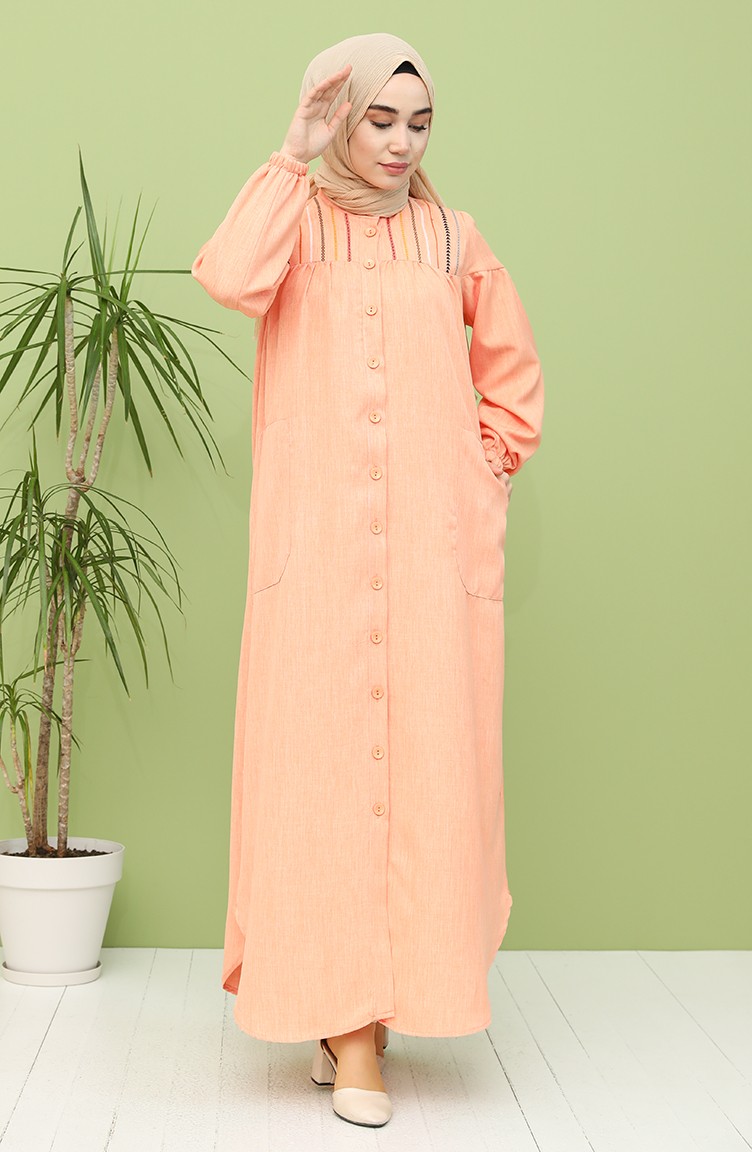 Orange Hijab Dress 21Y824606 Sefamerve