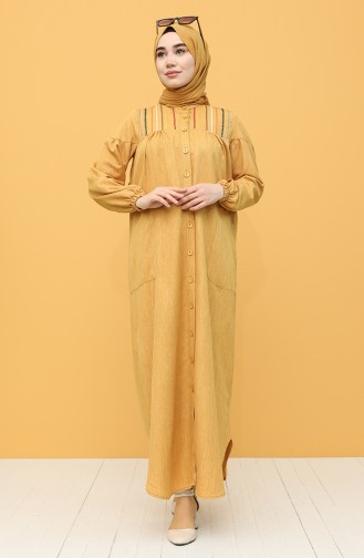 Senf Hijab Kleider 21Y8246-09