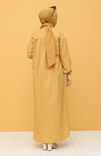 Senf Hijab Kleider 21Y8246-09