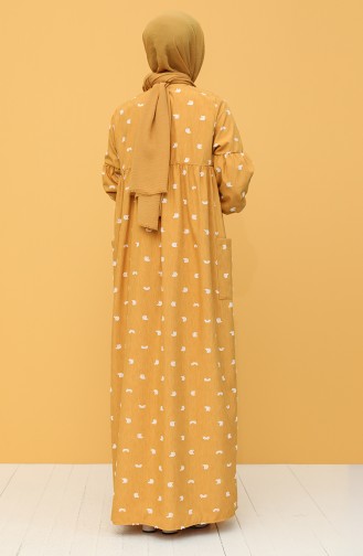 Mustard Hijab Dress 21Y8259-03