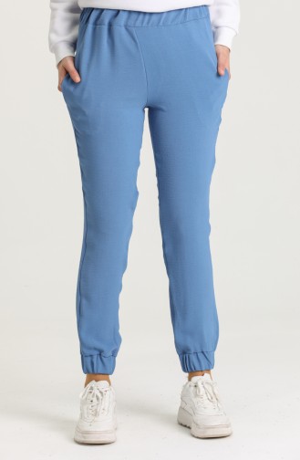 Aerobin Kumaş Beli lastikli Jogger Pantolon 3003-03 İndigo