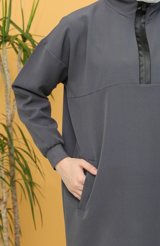 Dabıl Kumaş Tunik Pantolon İkili Takım 2318-03 Antrasit
