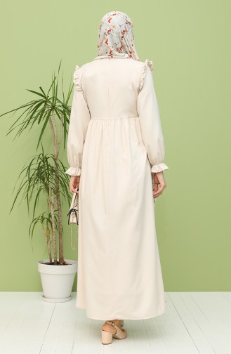 Beige Hijab Dress 21Y8224-09