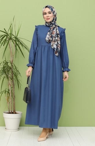 Navy Blue Hijab Dress 21Y8224-10