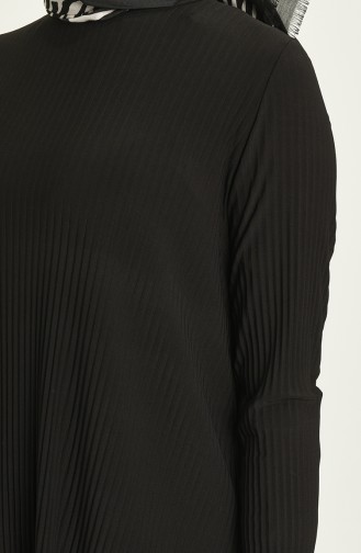 Piliseli Tunik Pantolon İkili Takım 5351-05 Siyah