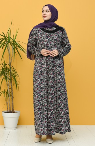 Navy Blue Hijab Dress 0417-02