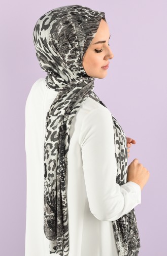Desenli Penye Şal 4979-01 Gri