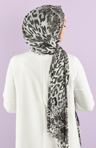 Desenli Penye Şal 4979-01 Gri