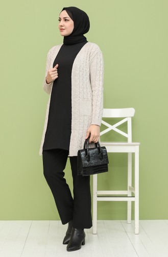 Beige Strickjacke 55220B-07