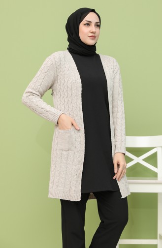 Beige Strickjacke 55220B-07