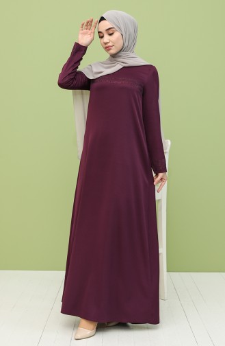 Plum Hijab Dress 8289-03