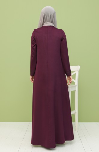 Plum Hijab Dress 8289-03