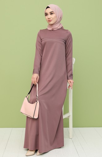 Beige-Rose Hijab Kleider 8289-04