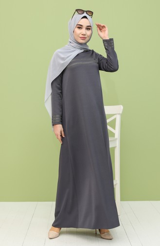 Anthrazit Hijab Kleider 8289-05