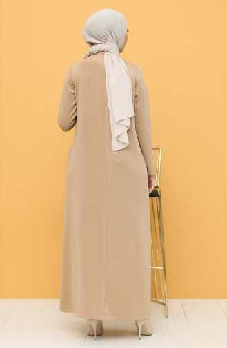 Beige Hijab Dress 1000-01