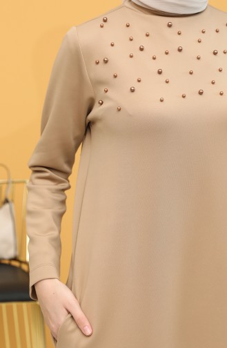 Beige İslamitische Jurk 1000-01