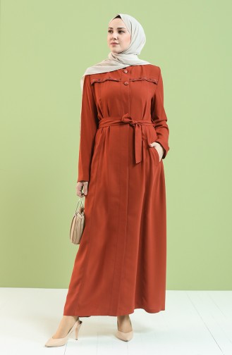 Brick Red Abaya 0433-02