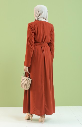 Brick Red Abaya 0433-02