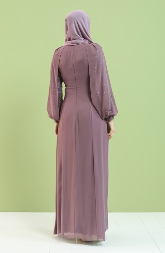 Dusty Rose Hijab Evening Dress 4856-01