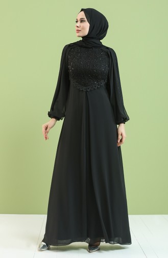 Schwarz Hijab-Abendkleider 4856-04