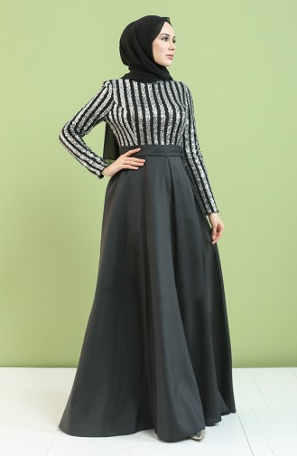 Black Hijab Evening Dress 5152-01