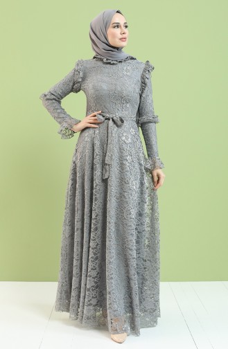 Grau Hijab-Abendkleider 5475-02