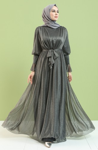 Grau Hijab-Abendkleider 5367-01