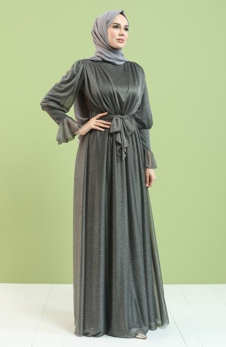 Grau Hijab-Abendkleider 5367-01