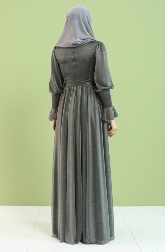 Grau Hijab-Abendkleider 5367-01