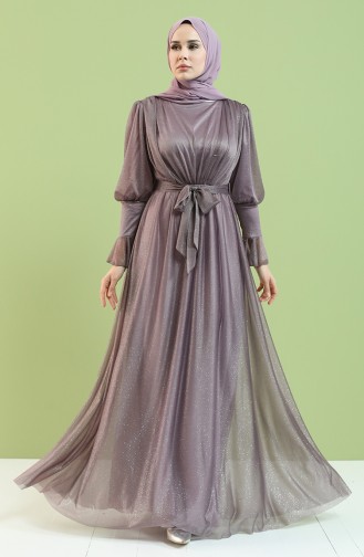 Dusty Rose Hijab Evening Dress 5367-02