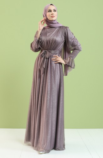 Dusty Rose Hijab Evening Dress 5367-02