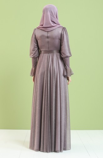 Dusty Rose Hijab Evening Dress 5367-02