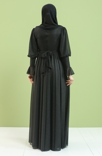 Black Hijab Evening Dress 5367-05