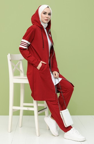 Kapüşonlu Eşofman Takım 1040S-04 Bordo