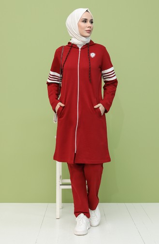 Kapüşonlu Eşofman Takım 1040S-04 Bordo