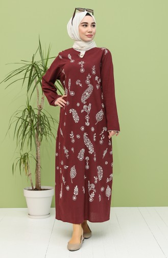 Plum Hijab Dress 2727-08