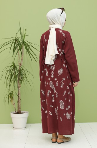 Plum Hijab Dress 2727-08