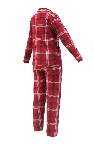 Bayan Pijama Takımı 2718-01 Bordo