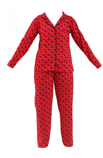 Bayan Pijama Takımı 2721 Kırmızı