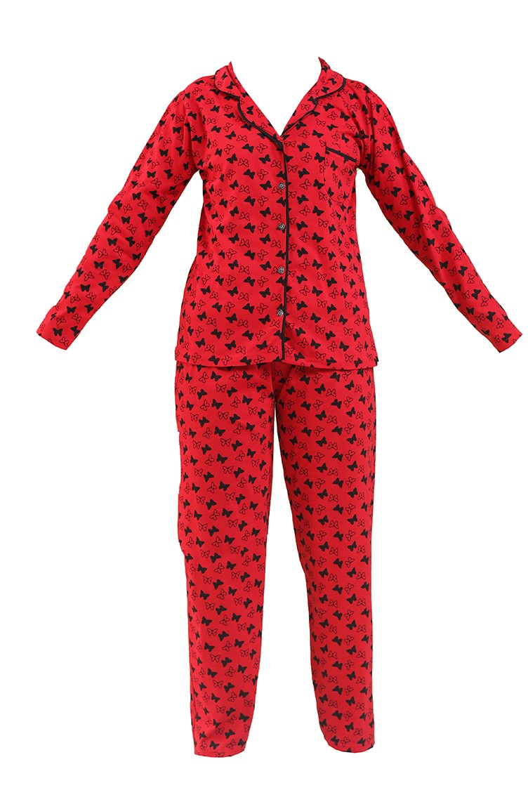 Bayan Pijama Takımı 2721 Kırmızı