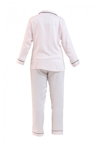Çizgili Pijama Takım 1687-01 Pembe