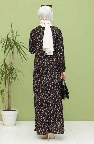Schwarz Hijab Kleider 1111-01