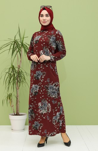 Claret red İslamitische Jurk 8891-05