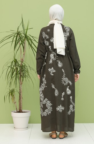 Khaki Hijab Dress 5004-04