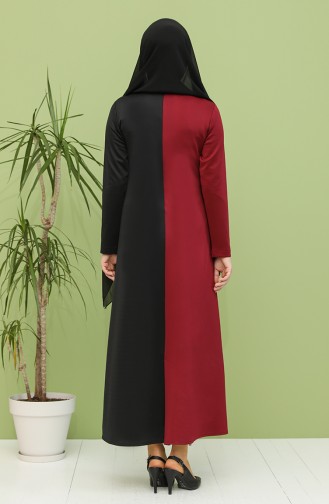 Weinrot Hijab Kleider 0001-01