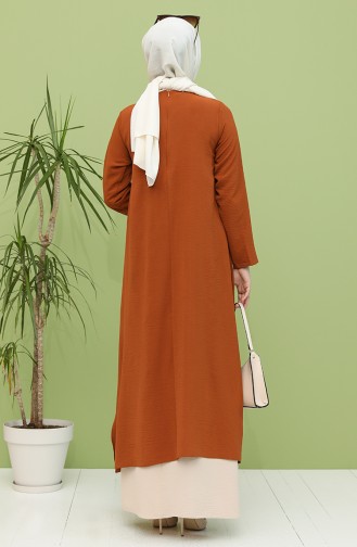 Tan Hijab Dress 6550-01