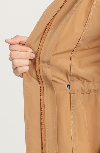 Kapüşonlu Beli Büzgülü Kap 6103-03 Camel