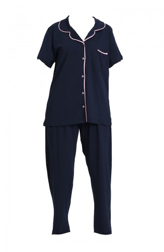 Dunkelblau Pyjama 202064-01