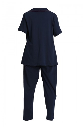 Dunkelblau Pyjama 202064-01
